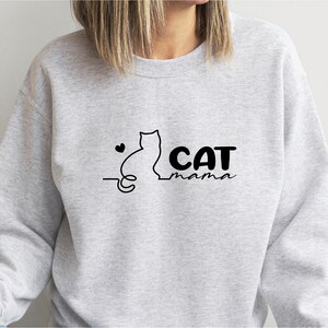Embroidered Cat Mom Hoodie