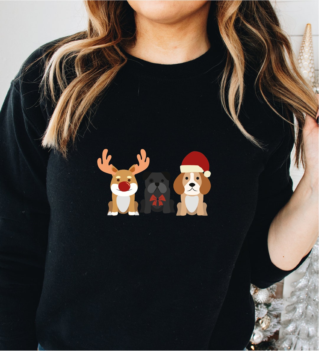 Dog Christmas Hoodie
 Funny Dog Christmas Hoo Christmas Sweatshirt Christmas Etsy UK
