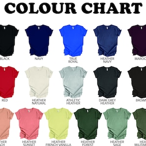 the color chart for a women's t - shirt