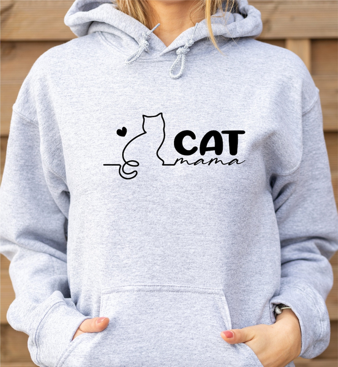 Embroidered Cat Mom Hoodie main image 1