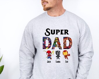 Avengers Dad Sweatshirt, Father's Day Top, Heroes Gift, Superhero Jumper, Avengers Sweater, Custom Dad Jumper