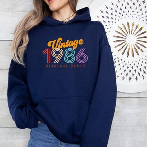 Vintage Hoodie, 40th Birthday Hoodie, Vintage Hoodie, 1st Birthday Hoodie, Custom Birthday Gift, 1985 Birthday Hoodie, Cute Birthday Hoodie image 1