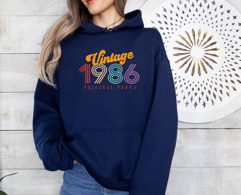 Vintage Hoodie, 40th Birthday Hoodie, Vintage Hoodie, 1st Birthday Hoodie, Custom Birthday Gift, 1985 Birthday Hoodie, Cute Birthday Hoodie image 1