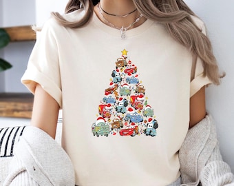 Disney Cars Christmas Shirt, Santa Lightning McQueen Hoodie, Reindeer Mater Shirt, Disney Winter Trip Tee, Disney Cars Christmas Tree