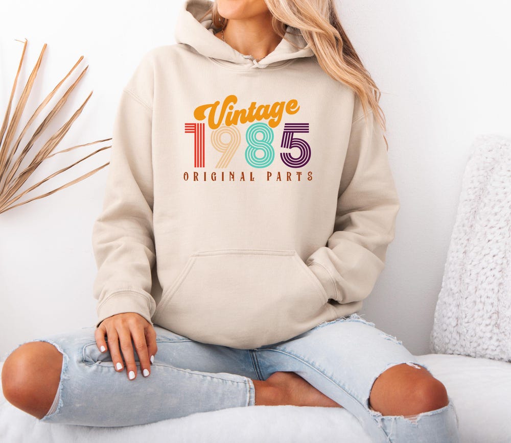 Vintage Hoodie, 40Th Birthday Hoodie, Vintage Hoodie, 1St Birthday Hoodie, Custom Birthday Gift, 1985 Birthday Hoodie, Cute Birthday Hoodie Amitytees