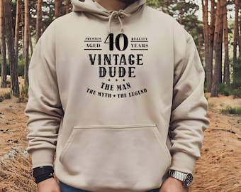 Vintage Hoodie, 40th Birthday Hoodie, 50 Years Old Gift, Classic Eighties Top, Birthday Present for Him, Dad Hoodie, 50th Birthday Gift