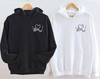 Personalised Valentine's Day Hoodie, Matching Initial Sweatshirt, Funny Couple Sweater, Anniversary Jumper, Custom Valentines Wedding Jumper