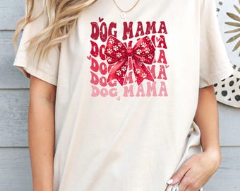 Dog Mama Shirt, Coquette Dog Shirt, Crazy Dog Lady, Gift For Dog Owner, Mum Life Shirt, Funny Dog Shirt, New Mama Gift, Heart Dog Shirt