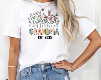 Grandma Est Shirt, Personalised Nana, New Grandma Gift, Grandma To Be, Personalisel Nana, New Nana Shirt, Nana To Be Gift, Best Grandma Gift
