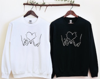 Personalised Valentine's Day Sweatshirt, Matching Initial Hoodie, Funny Couple Sweater, Anniversary Jumper, Custom Valentines Wedding Jumper