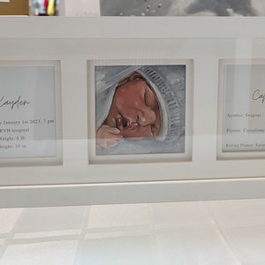Mini baby Portrait - Newborn Keepsake Package - Zodiac card and Newborn info Card