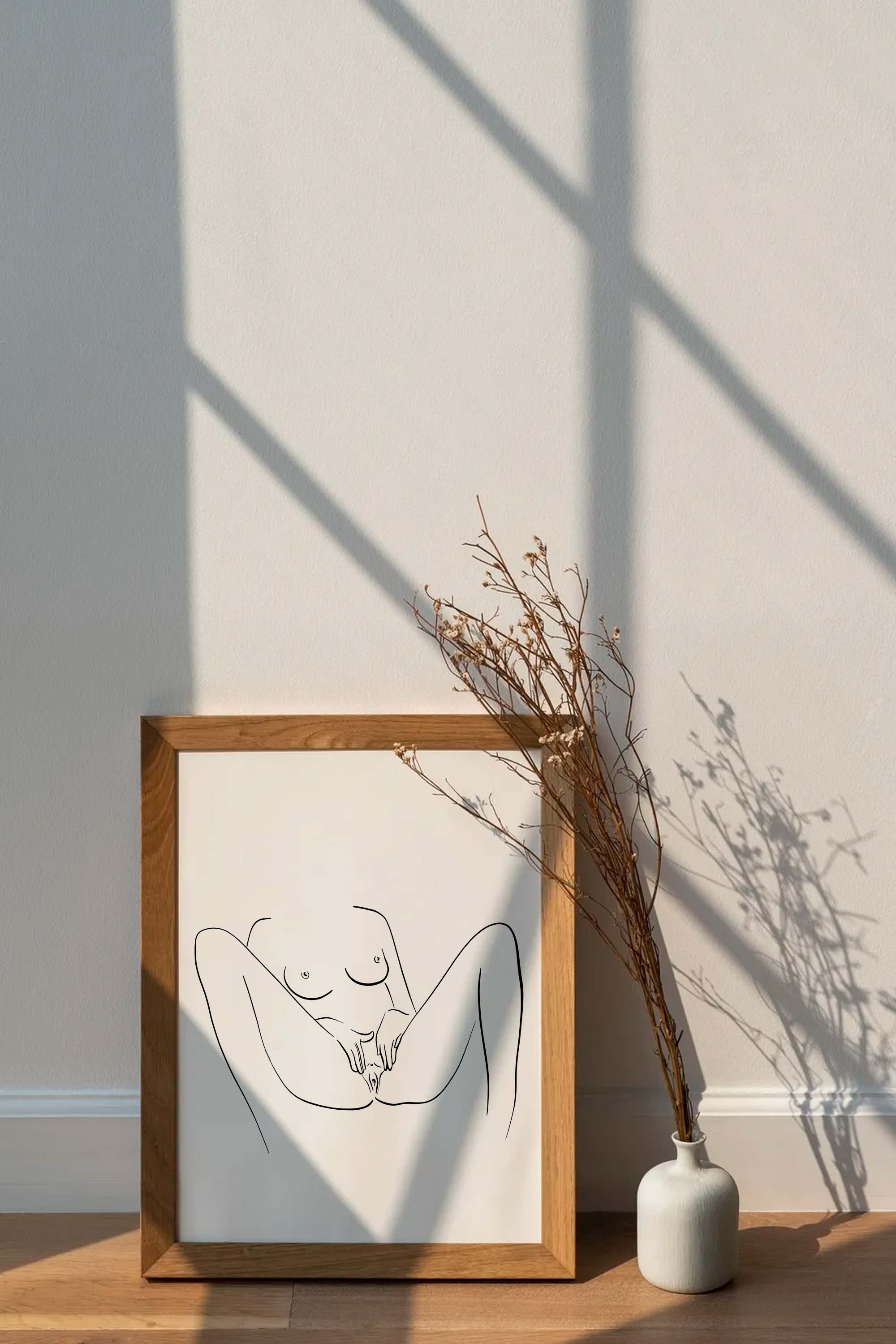 Erotic Nudity Fine Art Nude Print Vagina Drawing Nude Line - Etsy