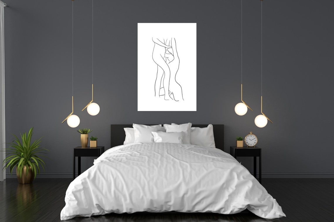 bdsm-art-female-line-art-femdom-art-nude-line-drawing-etsy