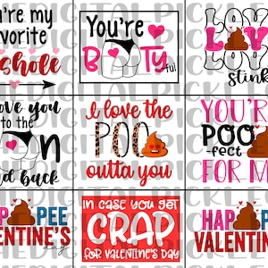 Valentine's Toilet Paper Bundle, Funny Toilet Paper, Gag Gift, Festive Toilet Paper Clipart { PNG & digital download}