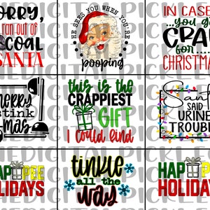 Pacchetto di carta igienica natalizia, carta igienica divertente, regalo di Natale, clipart di carta igienica festiva { PNG e download digitale}