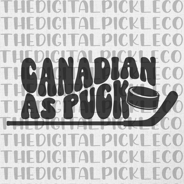 Canadian As Puck |Canadian|Hockey|Rink|Puck|Eh|Fuck|Retro|Groovy|  PNG Clipart & digital download