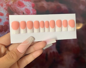 French Tip Stitched | French Tip Nails | Stitched Press On Nails | White French Tip | Luxury Press On Nails | Press On Nails | Cute Nails