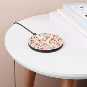 Floral Wireless Charger: Fast Charging Pad, Desk Decor