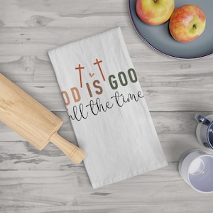 Inspirational Tea Towel: &#39;God is Good&#39; Christian Kitchen Decor