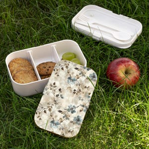 Floral Bento Lunch Box: Silicone & Wood, Eco-Friendly Meal Prep
