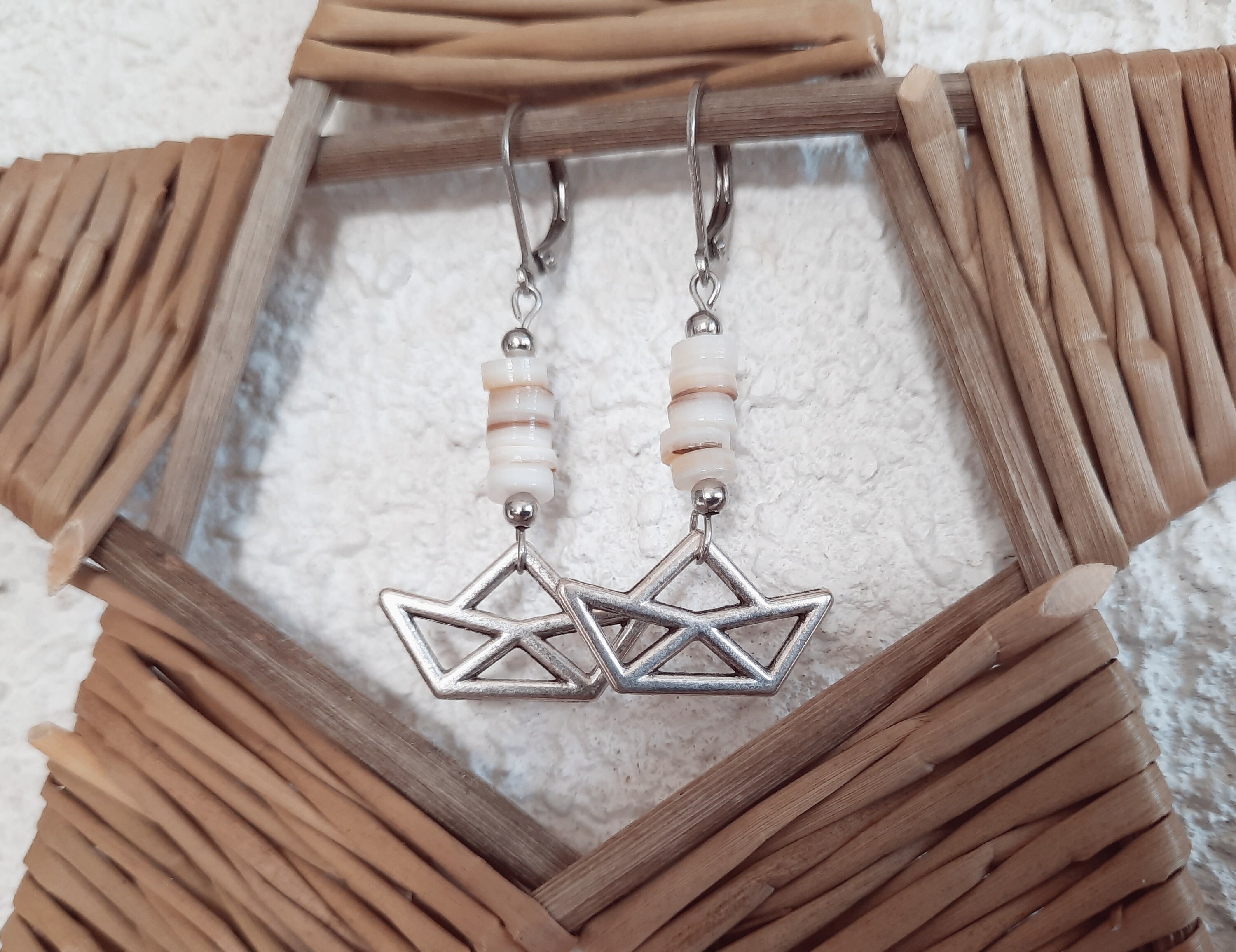 Boucles D'oreilles Pendantes Perles En Pierre Verte - Alliage - Idée Cadeau - Neuf Sans Emballage