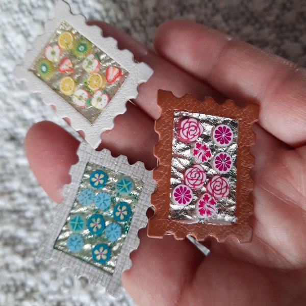 Broche originale en cuir , polymère et résine,  idée cadeau , fait main en France