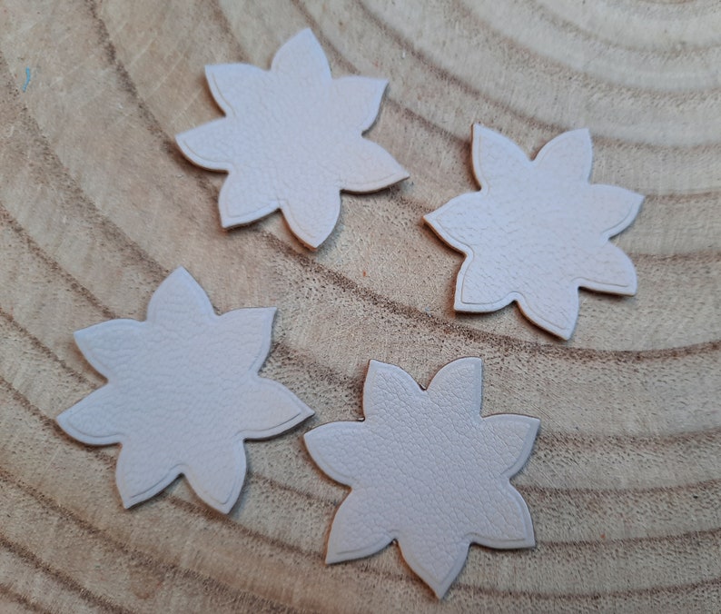 10 fleurs en cuir fin , fleurs à coller ou à coudre , fleurs pour scrapbooking, fleurs de 3,7 cm , fleurs multicolores, découpes en cuir image 8