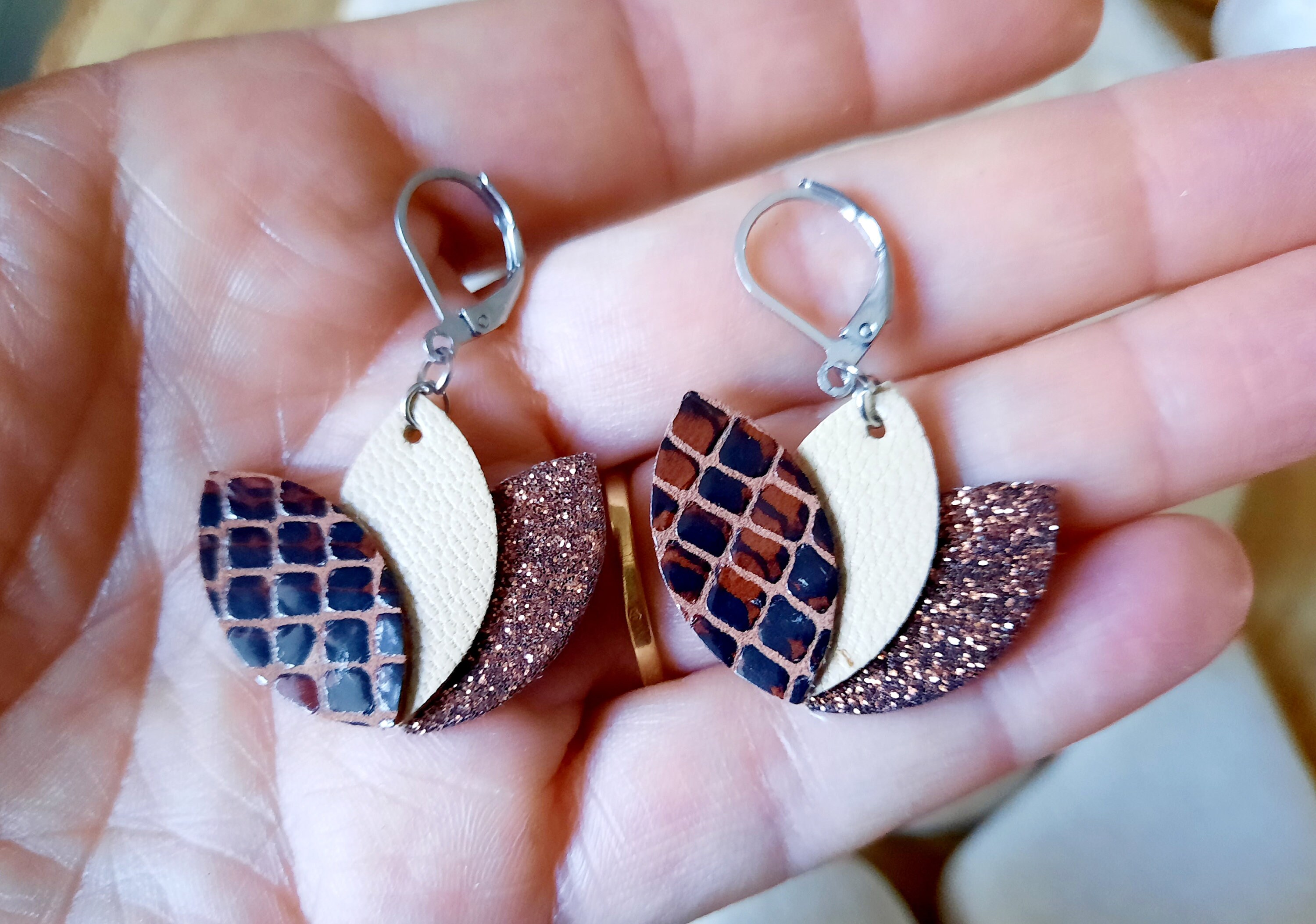 New ! Ensemble en cuir marron occidental d'une oreille et d'un col de