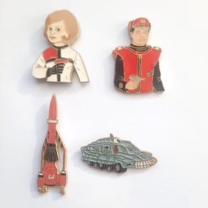 Vintage Thunderbirds TV Series Pin, Captain Scarlet 1988, Lady Penelope, Rocket or SPV Ship