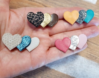 Broche en cuir , idée cadeau ,  bijou romantique, idée cadeau femme , fait main en France