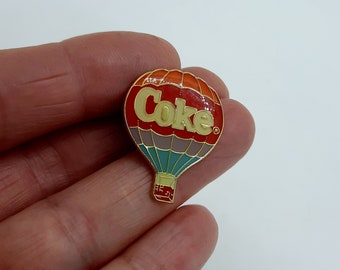 pines vintage de los años 80/90, pin de camión de botella de Coca-Cola o globo aerostático de Coca-Cola, idea de regalo de coleccionista