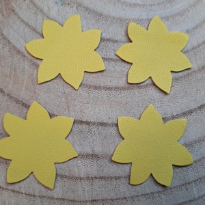 10 fleurs en cuir fin , fleurs à coller ou à coudre , fleurs pour scrapbooking, fleurs de 3,7 cm , fleurs multicolores, découpes en cuir image 2