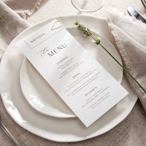 Modern Elegance White Wedding Menus