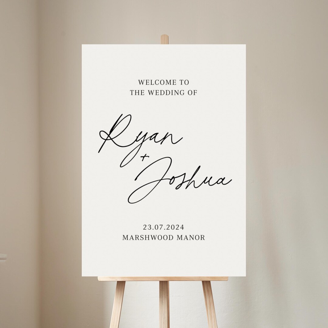 Autograph | Wedding Welcome Sign | on the Day Signage | Personalised ...