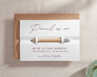 White 'Modern Elegance' Pencil Us In Save the Date