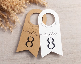 Set of Minimal Script Table Number Bottle Hangers