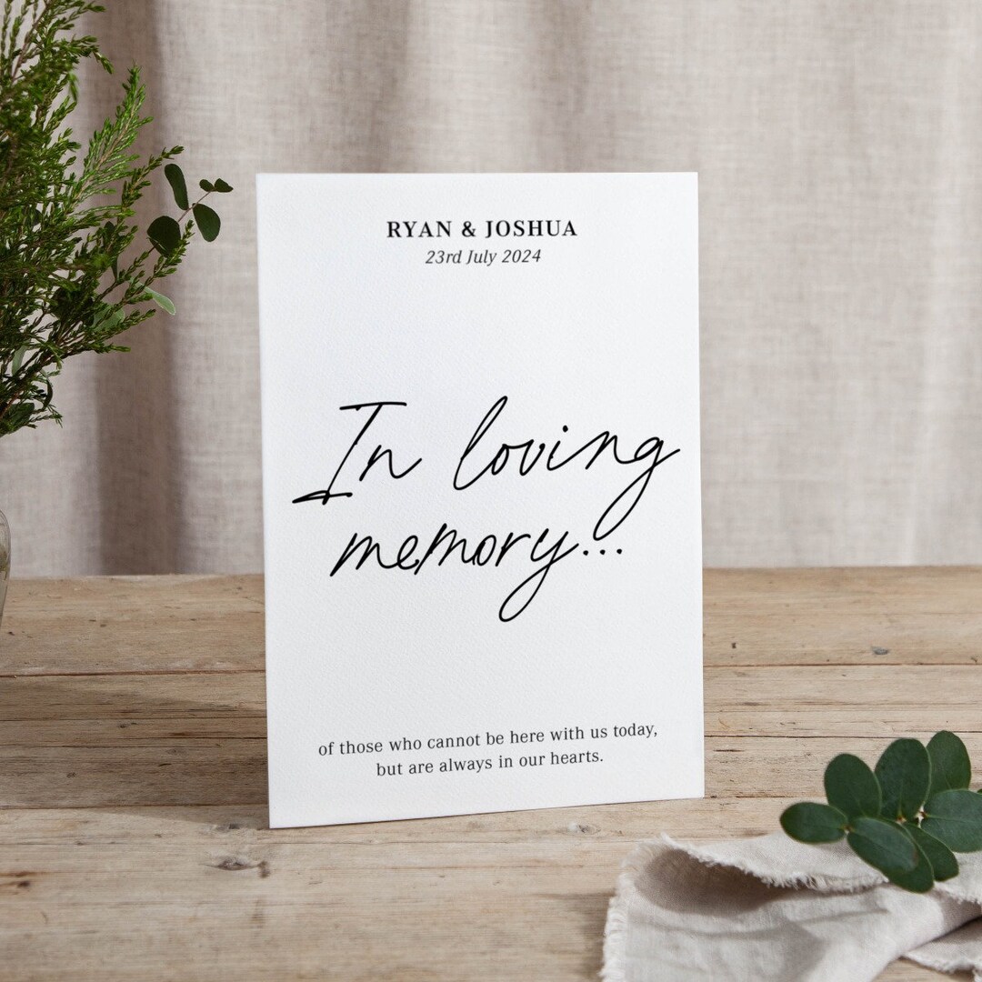 Autograph | in Loving Memory Wedding Sign | on the Day Signage ...