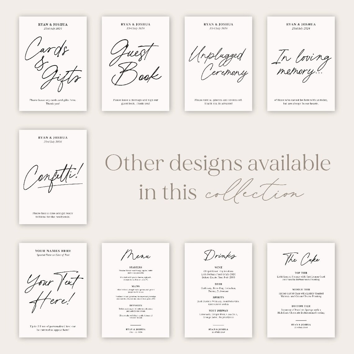 Autograph | in Loving Memory Wedding Sign | on the Day Signage ...