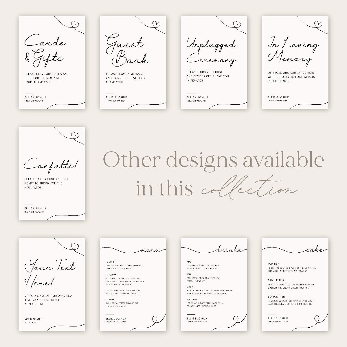 Minimal Script | in Loving Memory Wedding Sign | on the Day Signage ...