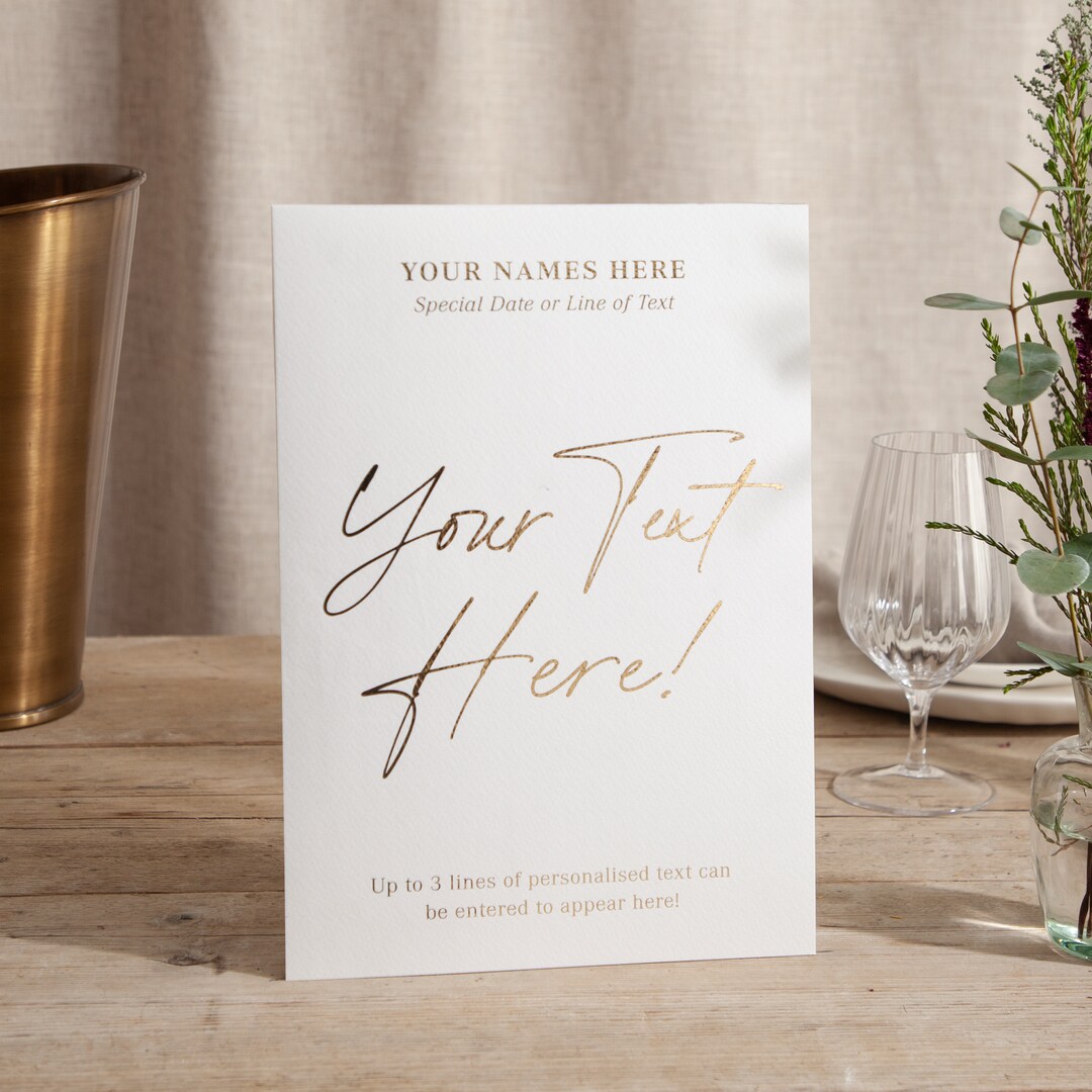 Autograph | Foiled Custom Text Wedding Sign | on the Day Signage ...