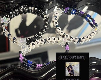 Fall Out Boy Albums 3 Bracelet Set (tttyg, futct, ioh, folie, srar, ab/ap, mania, smfs)