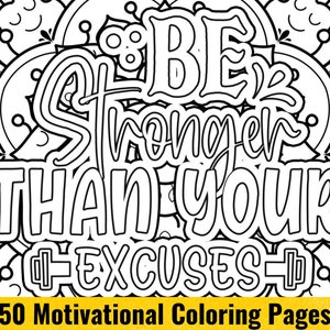 150 Motivation Digital Coloring Pages Bundle for Adults and Children
