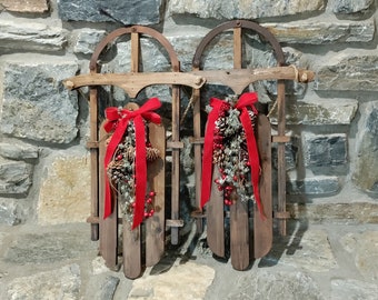 Christmas Decorated Sleigh's Set of (2)