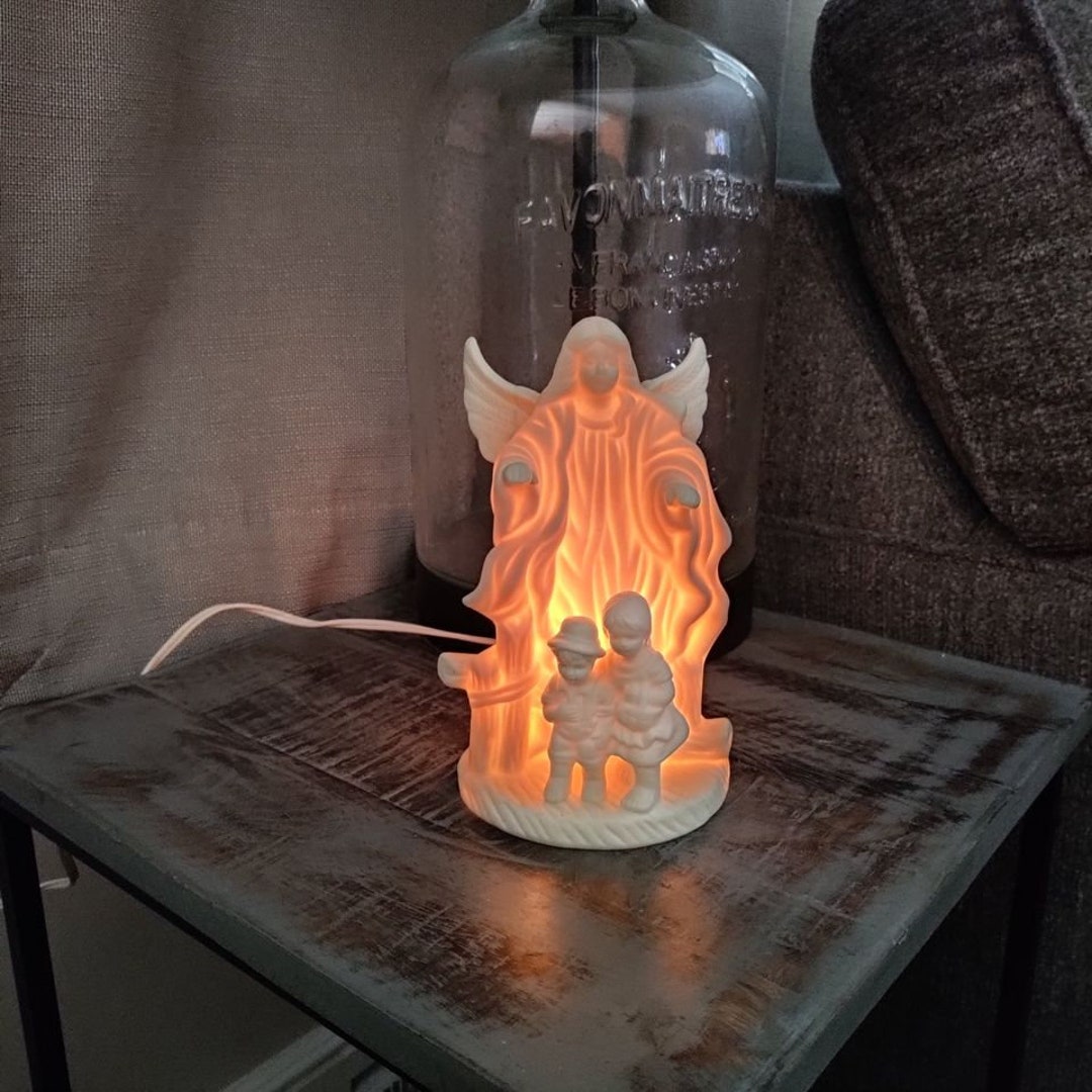 Vintage Guardian Angel Night Light Etsy