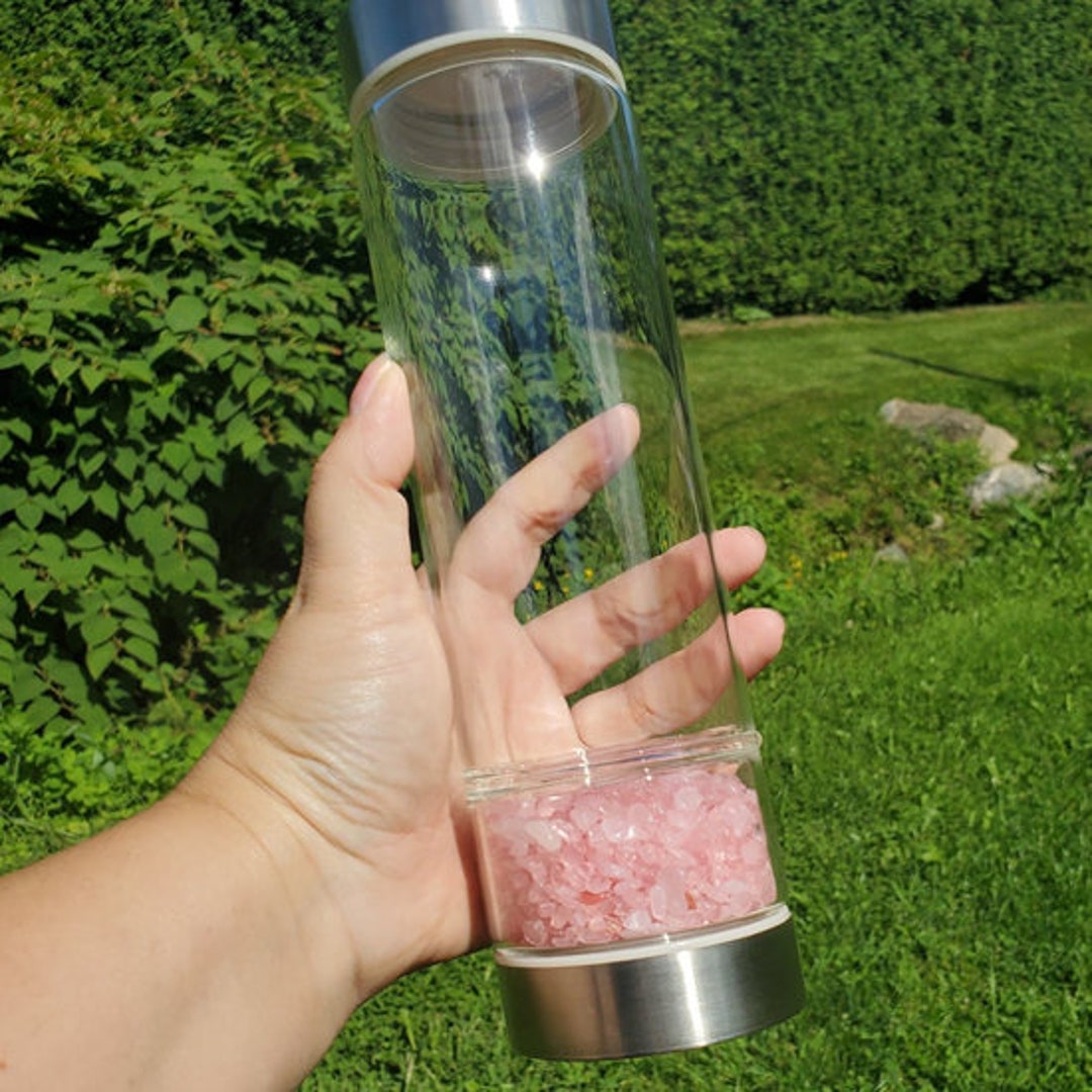 Crystal Water Bottle Quartz Water Bottle Gemstone Infused Etsy