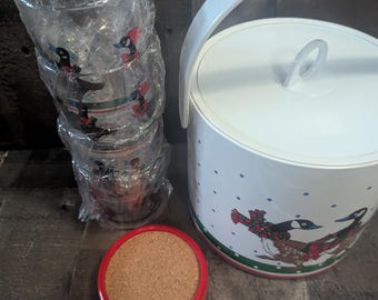 Incredible Vintage 80' S Goose Geese Acrylic Ice Bucket