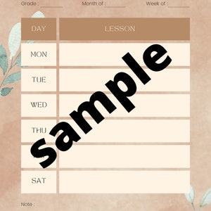 weekly lesson planner