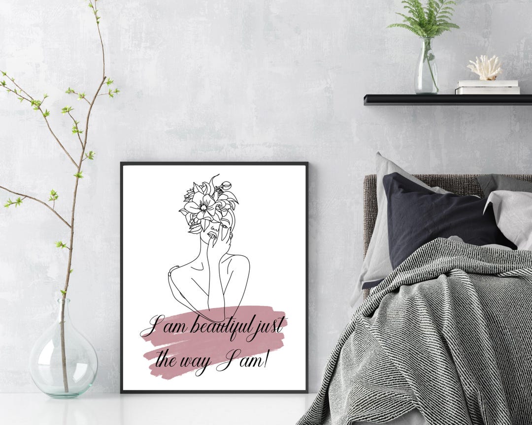 Woman Printable Wall Art, Feminine Line Art Print, Minimalist Female ...