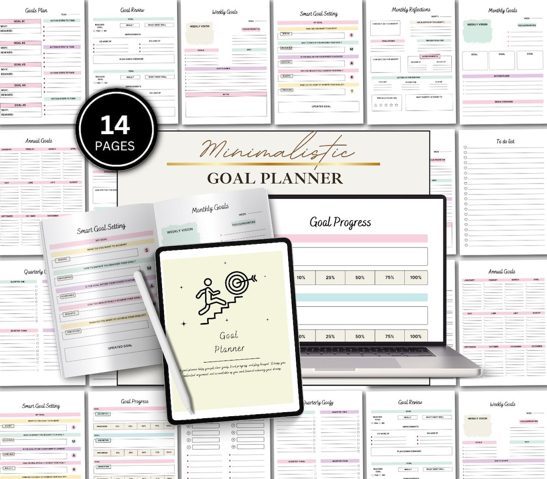 Goal Planner Printable, Goal Setting Workbook, Productivity Planner ...