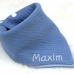 Muslin scarf/reversible scarf/triangular scarf/baby, child/ with name/personalized